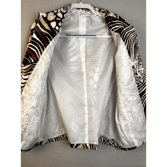 Alfred Dunner Jacket Women's 16 Black Red Art To Wear Lined Office Work - Picture 5 of 10